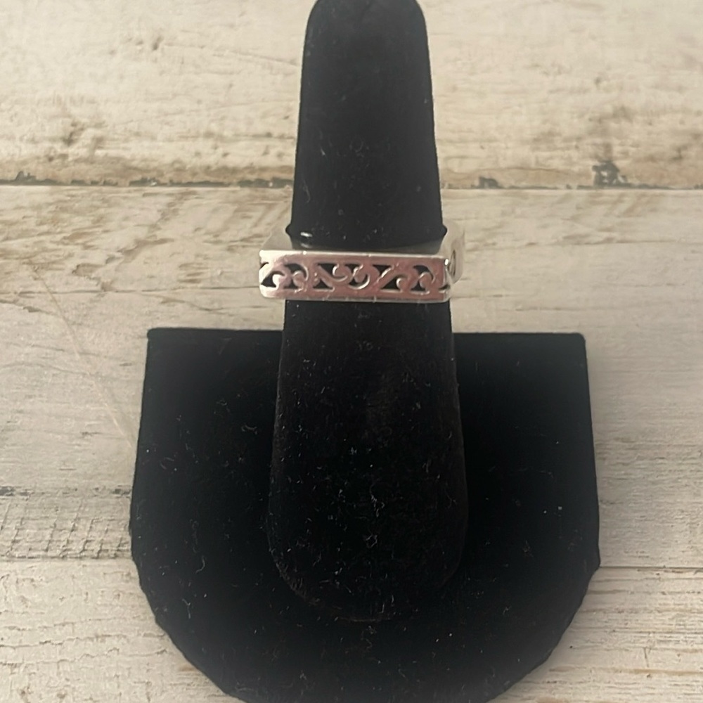 Lois Hill Silver Scroll Stacking Ring. - image 1